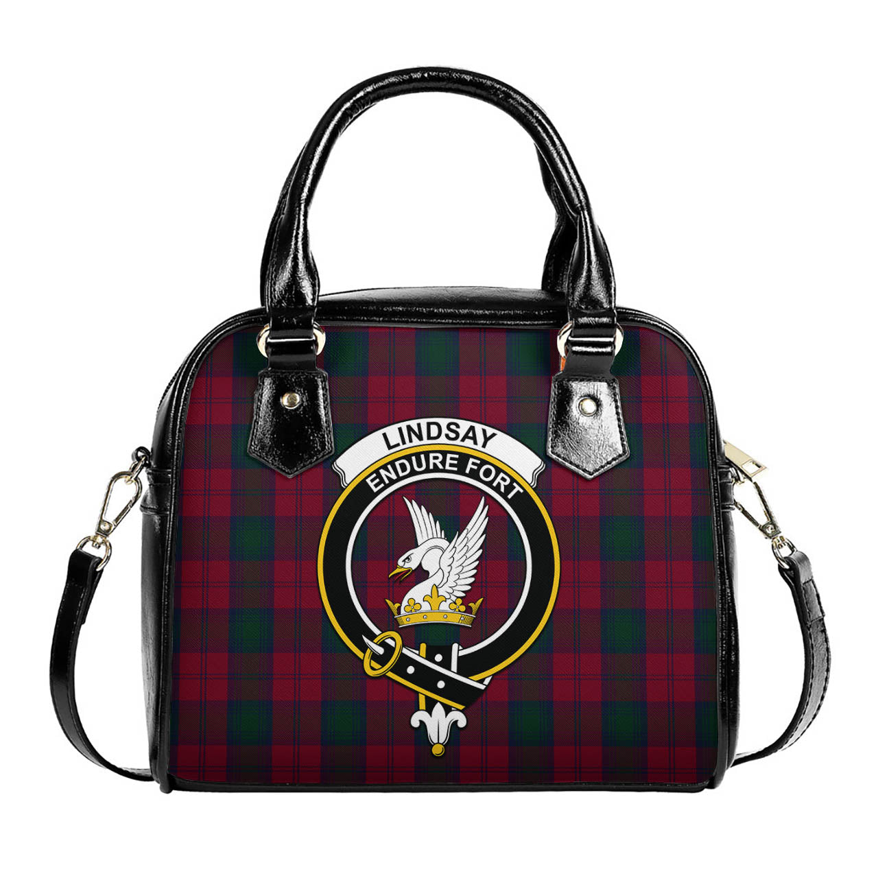 Lindsay Tartan Shoulder Handbags with Family Crest One Size 6*25*22 cm - Tartanvibesclothing