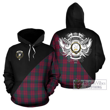 Lindsay Tartan Hoodie with Family Crest and Military Logo Style