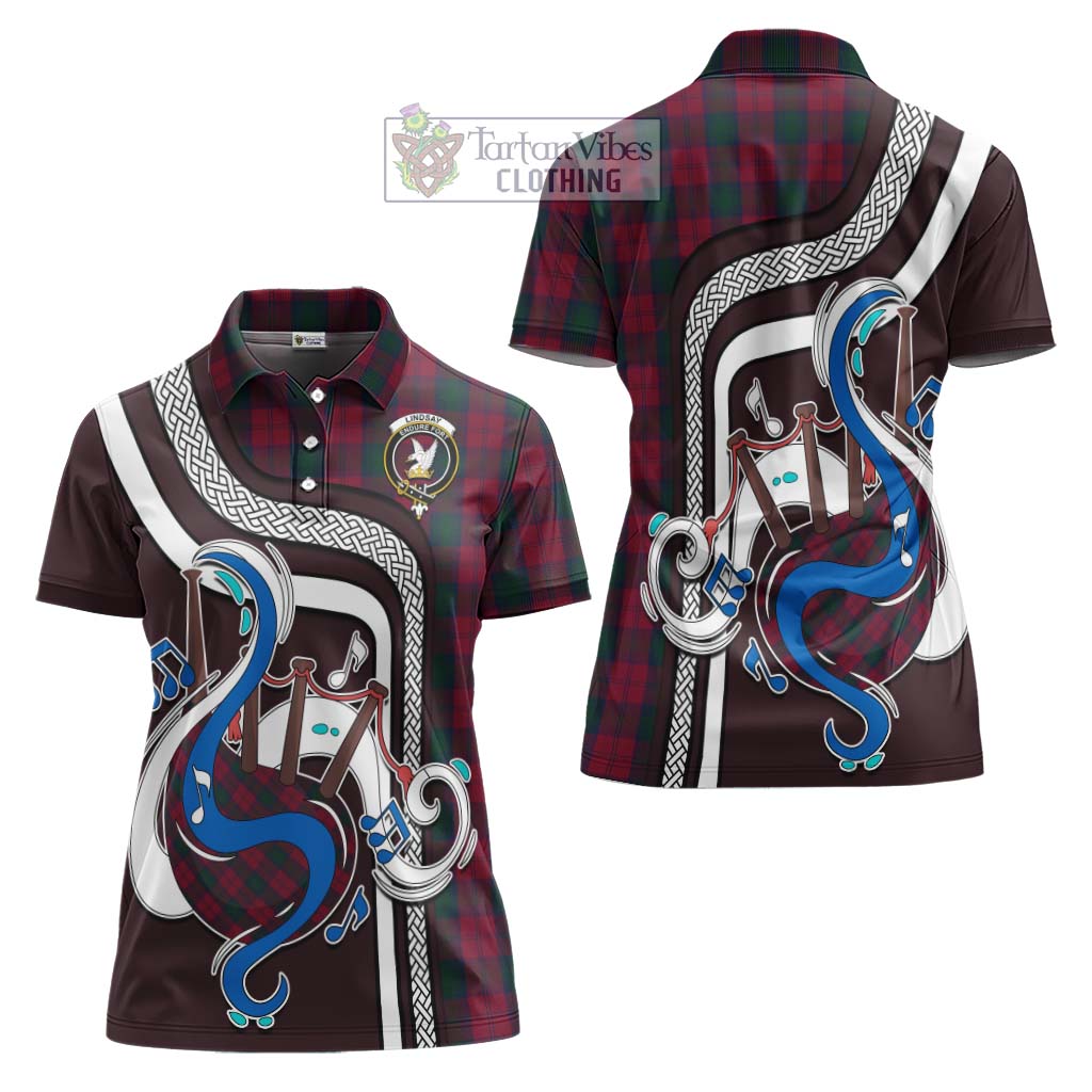 Tartan Vibes Clothing Lindsay Tartan Women's Polo Shirt with Epic Bagpipe Style