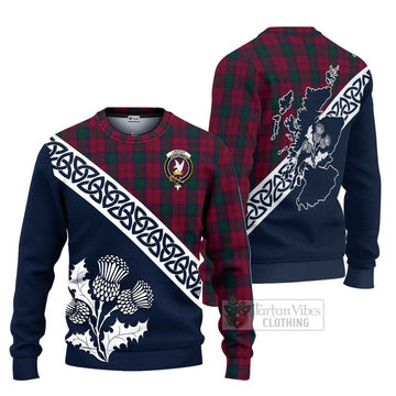 Lindsay Tartan Ugly Sweater Featuring Thistle and Scotland Map