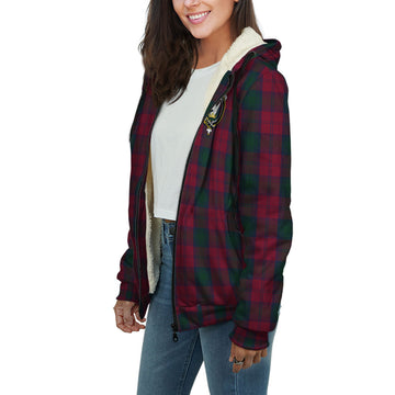 Lindsay Tartan Sherpa Hoodie with Family Crest