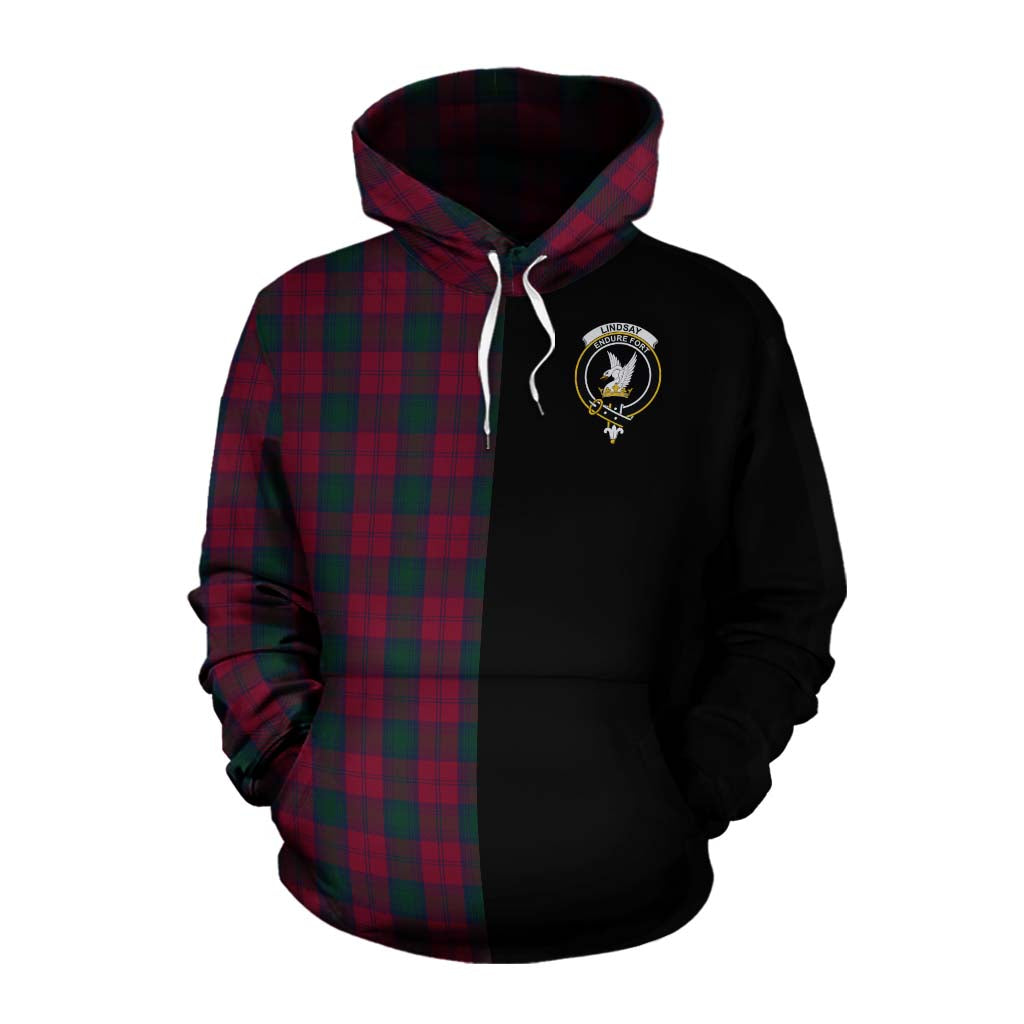 Tartan Vibes Clothing Lindsay Tartan Cotton Hoodie with Family Crest and Half Of Me Style