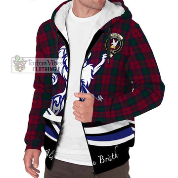 Lindsay Tartan Sherpa Hoodie with Alba Gu Brath Regal Lion Emblem