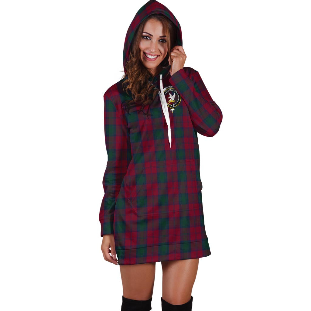 Lindsay Tartan Hoodie Dress with Family Crest - Tartan Vibes Clothing