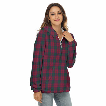 Lindsay Tartan Women's Borg Fleece Hoodie with Half Zip