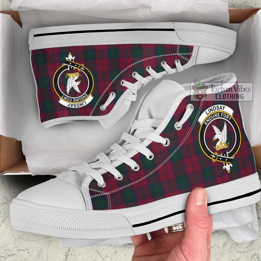 Tartan Vibes Clothing Lindsay Tartan High Top Shoes with Family Crest