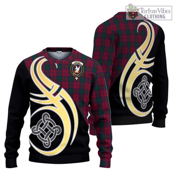 Lindsay Tartan Ugly Sweater with Family Crest and Celtic Symbol Style