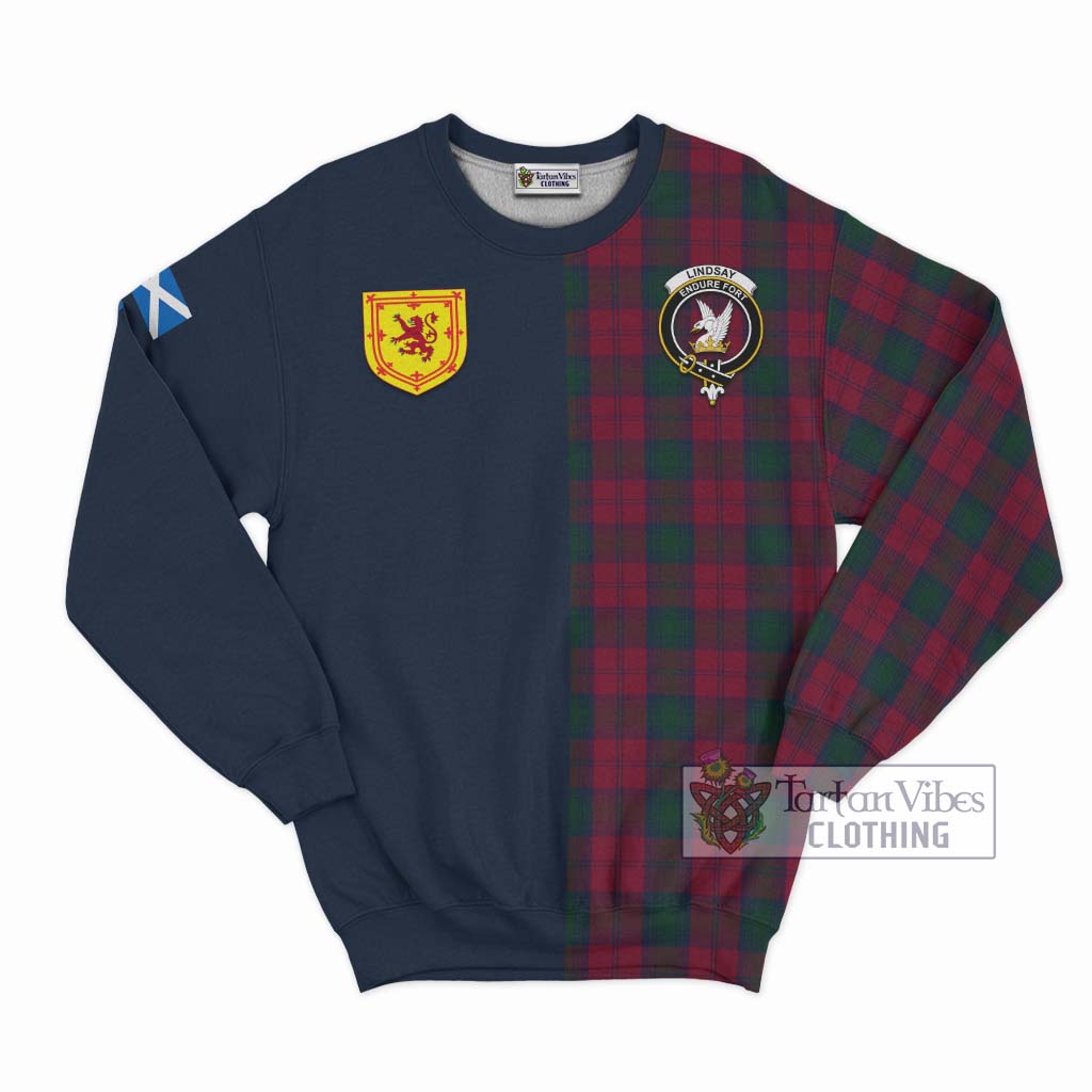 Tartan Vibes Clothing Lindsay Tartan Sweatshirt with Scottish Lion Royal Arm Half Style