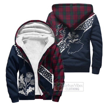 Lindsay Tartan Sherpa Hoodie Featuring Thistle and Scotland Map