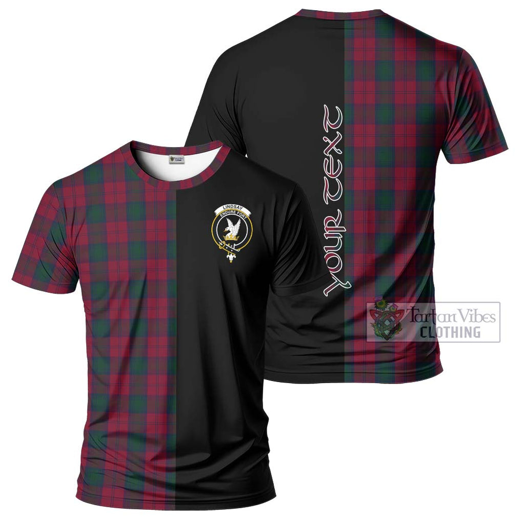 Lindsay Tartan T-Shirt with Family Crest and Half Of Me Style Kid's Shirt - Tartanvibesclothing Shop