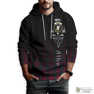 Lindsay Tartan Hoodie Featuring Alba Gu Brath Family Crest Celtic Inspired