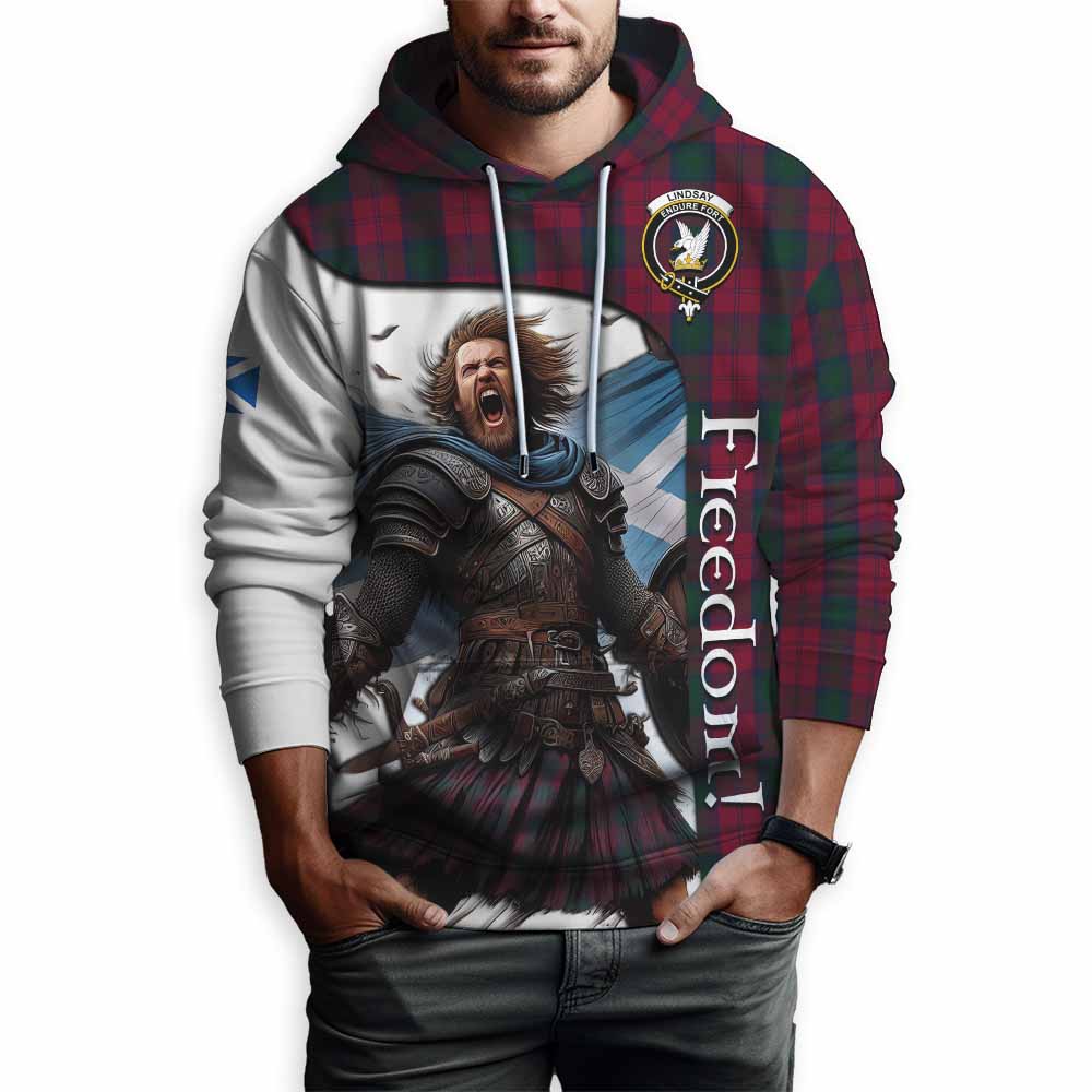 Tartan Vibes Clothing Lindsay Crest Tartan Hoodie Inspired by the Freedom of Scottish Warrior