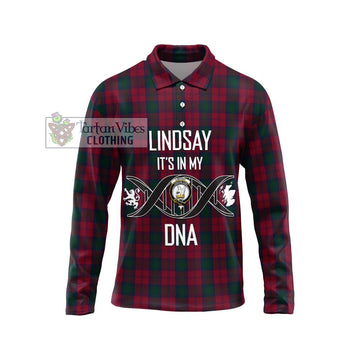 Lindsay Tartan Long Sleeve Polo Shirt with Family Crest DNA In Me Style