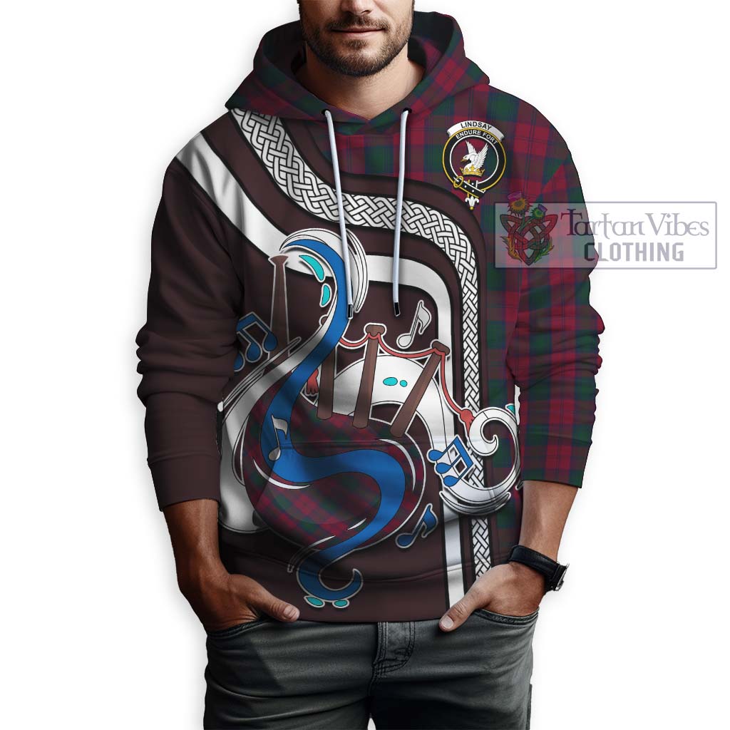 Tartan Vibes Clothing Lindsay Tartan Hoodie with Epic Bagpipe Style