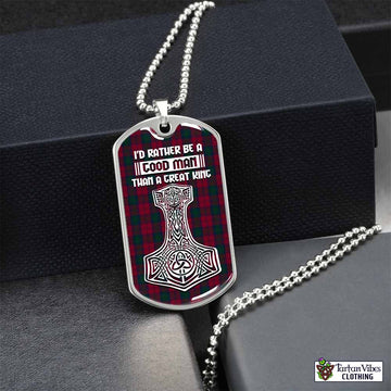 Lindsay Tartan Dog Tag Necklace Viking Mjolnir Style