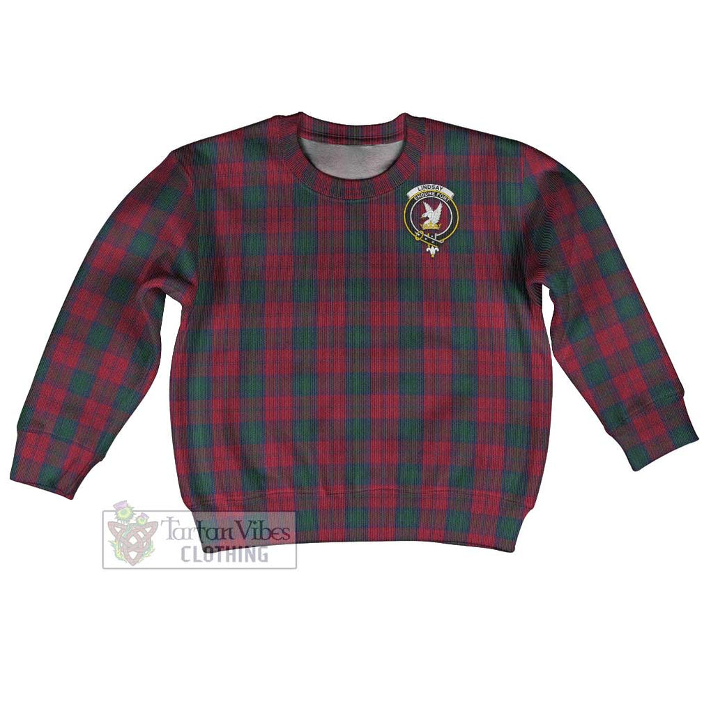 Tartan Vibes Clothing Lindsay Tartan Kid Ugly Sweater with Family Crest