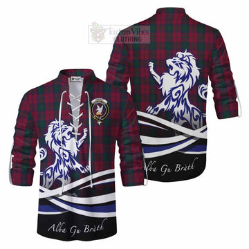 Lindsay Tartan Ghillie Kilt Shirt with Alba Gu Brath Regal Lion Emblem