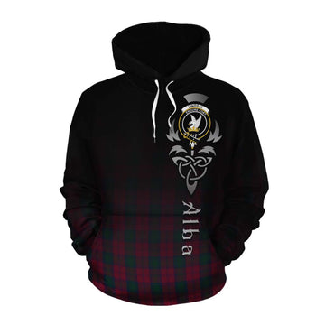 Lindsay Tartan Cotton Hoodie Featuring Alba Gu Brath Family Crest Celtic Inspired