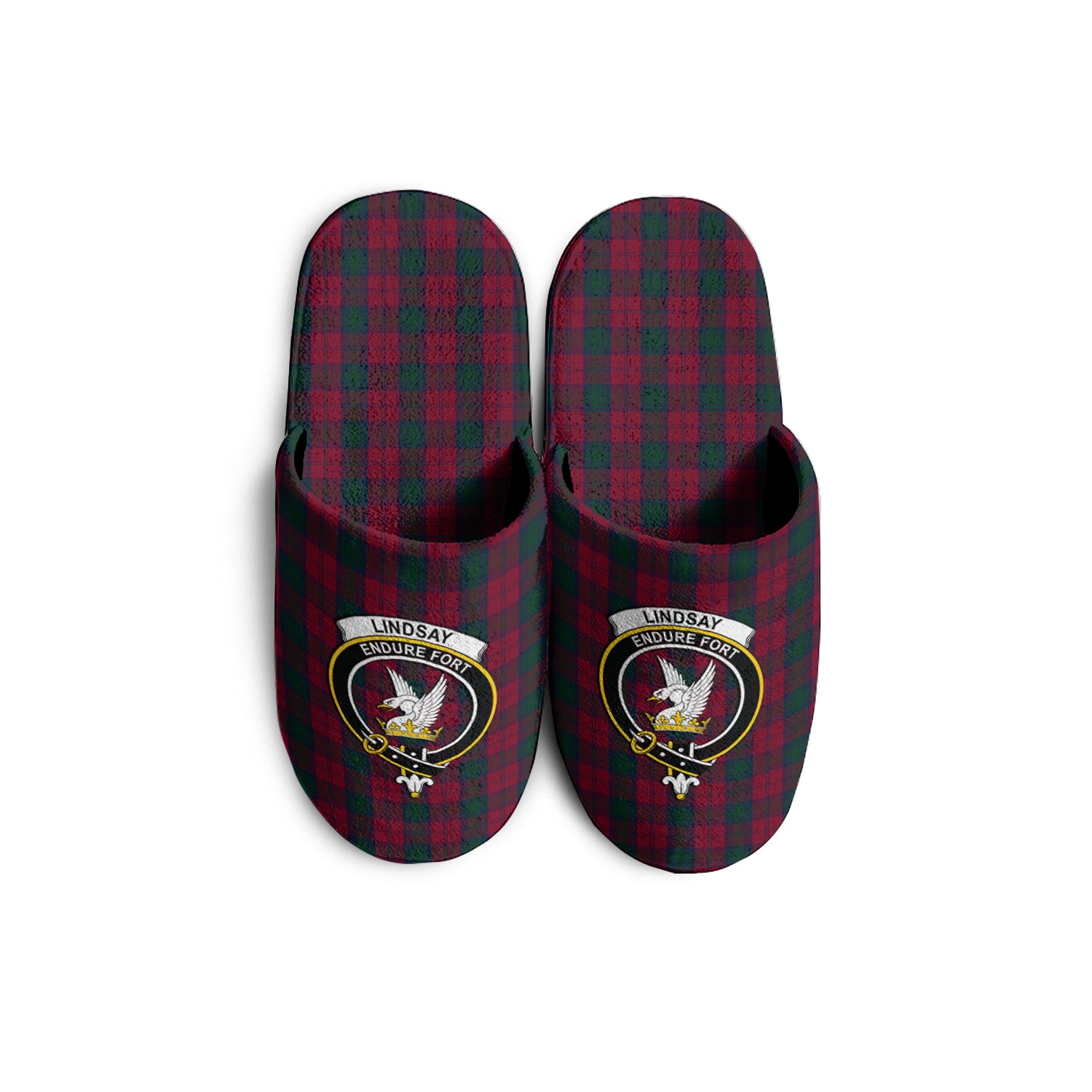 Lindsay Tartan Home Slippers with Family Crest - Tartanvibesclothing