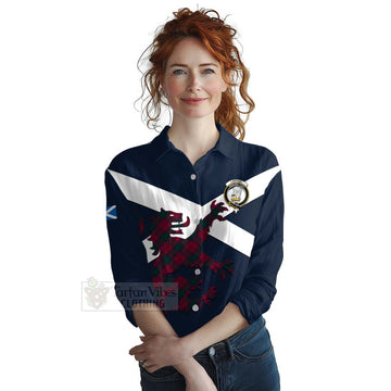 Lindsay Tartan Lion Rampant Women's Casual Shirt Proudly Display Your Heritage with Alba Gu Brath and Clan Name