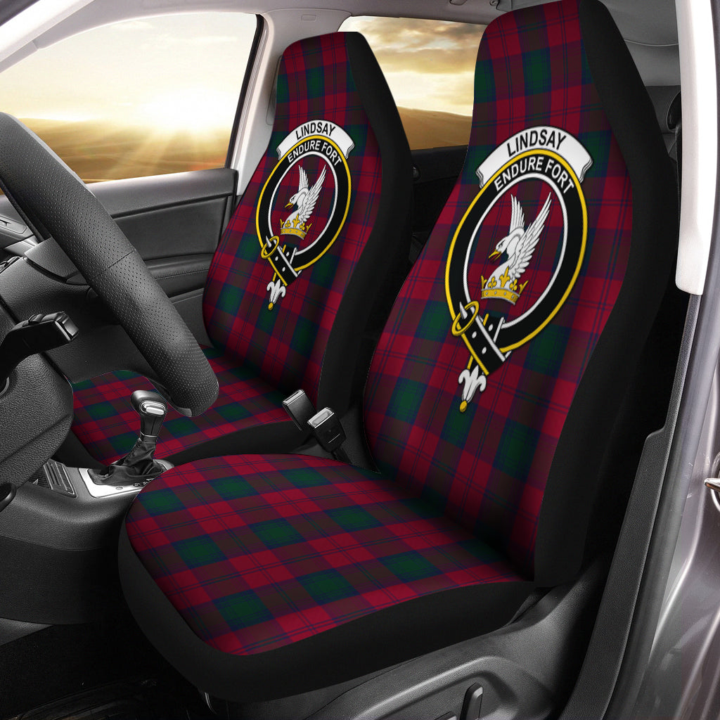 Lindsay Tartan Car Seat Cover with Family Crest One Size - Tartanvibesclothing