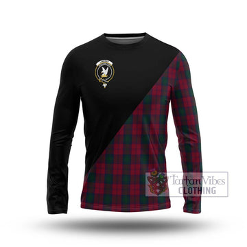 Lindsay Tartan Long Sleeve T-Shirt with Family Crest and Military Logo Style