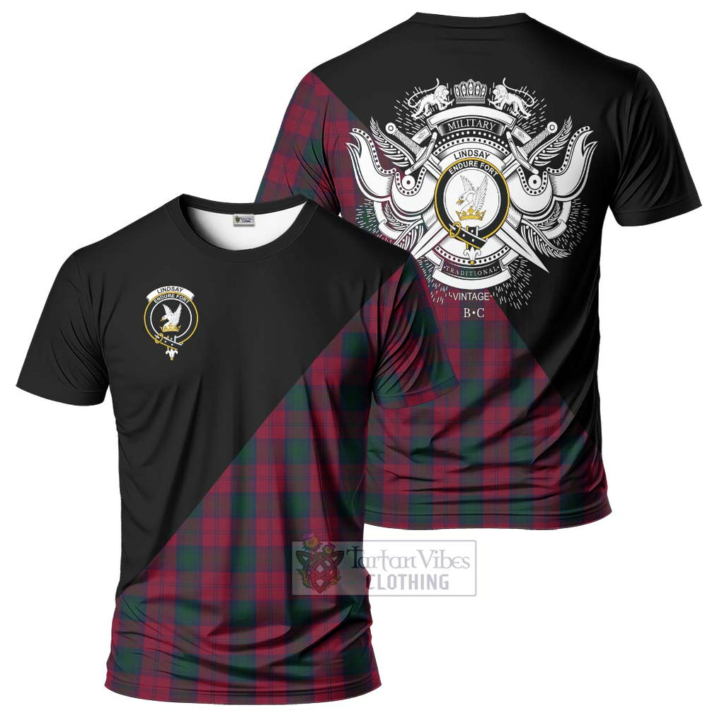 Lindsay Tartan T-Shirt with Family Crest and Military Logo Style Kid's Shirt - Tartanvibesclothing Shop