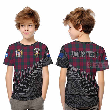 Lindsay Crest Tartan Kid T-Shirt with New Zealand Silver Fern Half Style