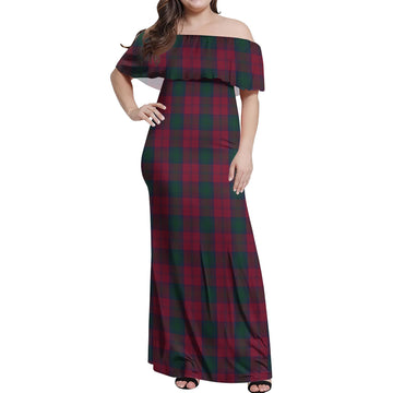 Lindsay Tartan Off Shoulder Long Dress