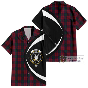 Lindsay Tartan Short Sleeve Button Up with Family Crest Circle Style