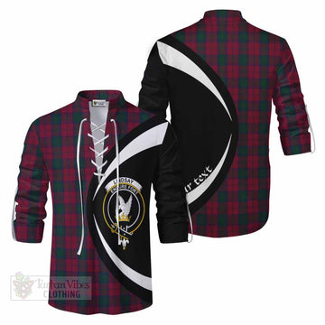 Lindsay Tartan Ghillie Kilt Shirt with Family Crest Circle Style