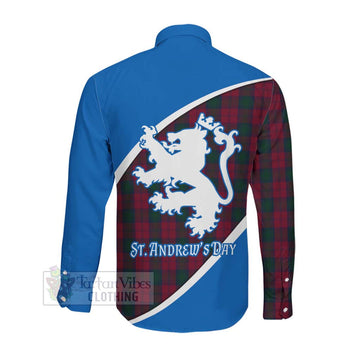 Lindsay Family Crest Tartan Long Sleeve Button Shirt Celebrate Saint Andrew's Day in Style