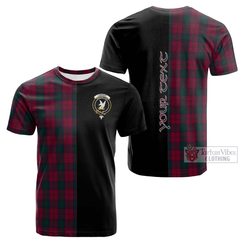 Tartan Vibes Clothing Lindsay Tartan Cotton T-shirt with Family Crest and Half Of Me Style