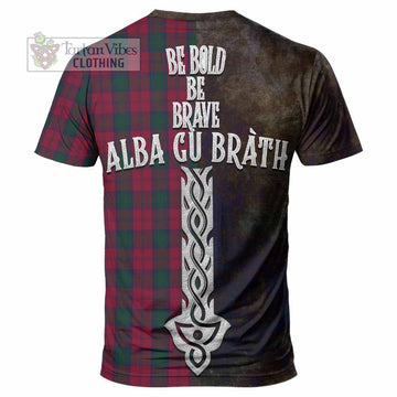 Lindsay Tartan Family Crest T-Shirt Alba Gu Brath Be Brave Lion Ancient Style - Tartan Vibes Clothing