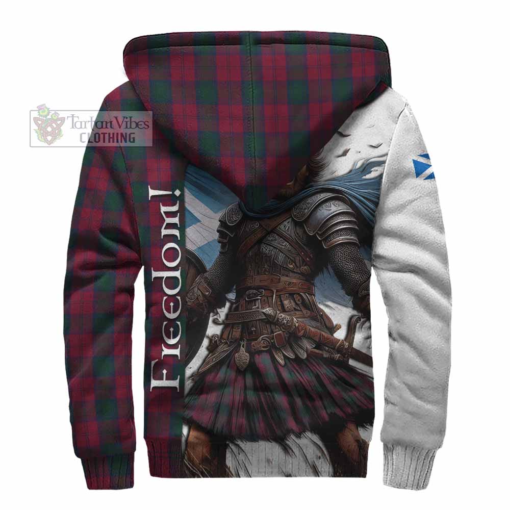 Tartan Vibes Clothing Lindsay Crest Tartan Sherpa Hoodie Inspired by the Freedom of Scottish Warrior