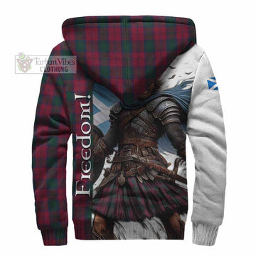 Lindsay Crest Tartan Sherpa Hoodie Inspired by the Freedom of Scottish Warrior