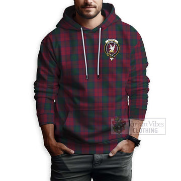 Lindsay Tartan Hoodie with Family Crest Celtic Skull Style