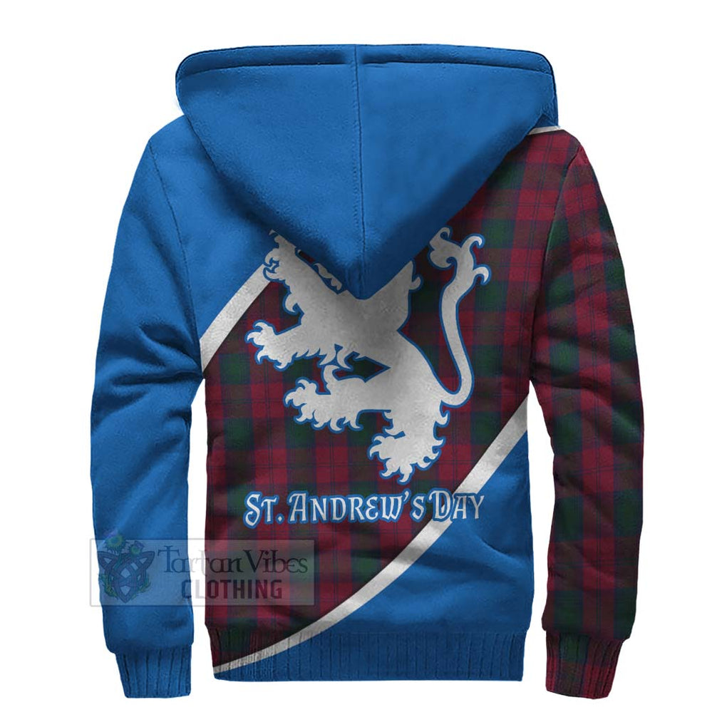 Tartan Vibes Clothing Lindsay Family Crest Tartan Sherpa Hoodie Celebrate Saint Andrew's Day in Style