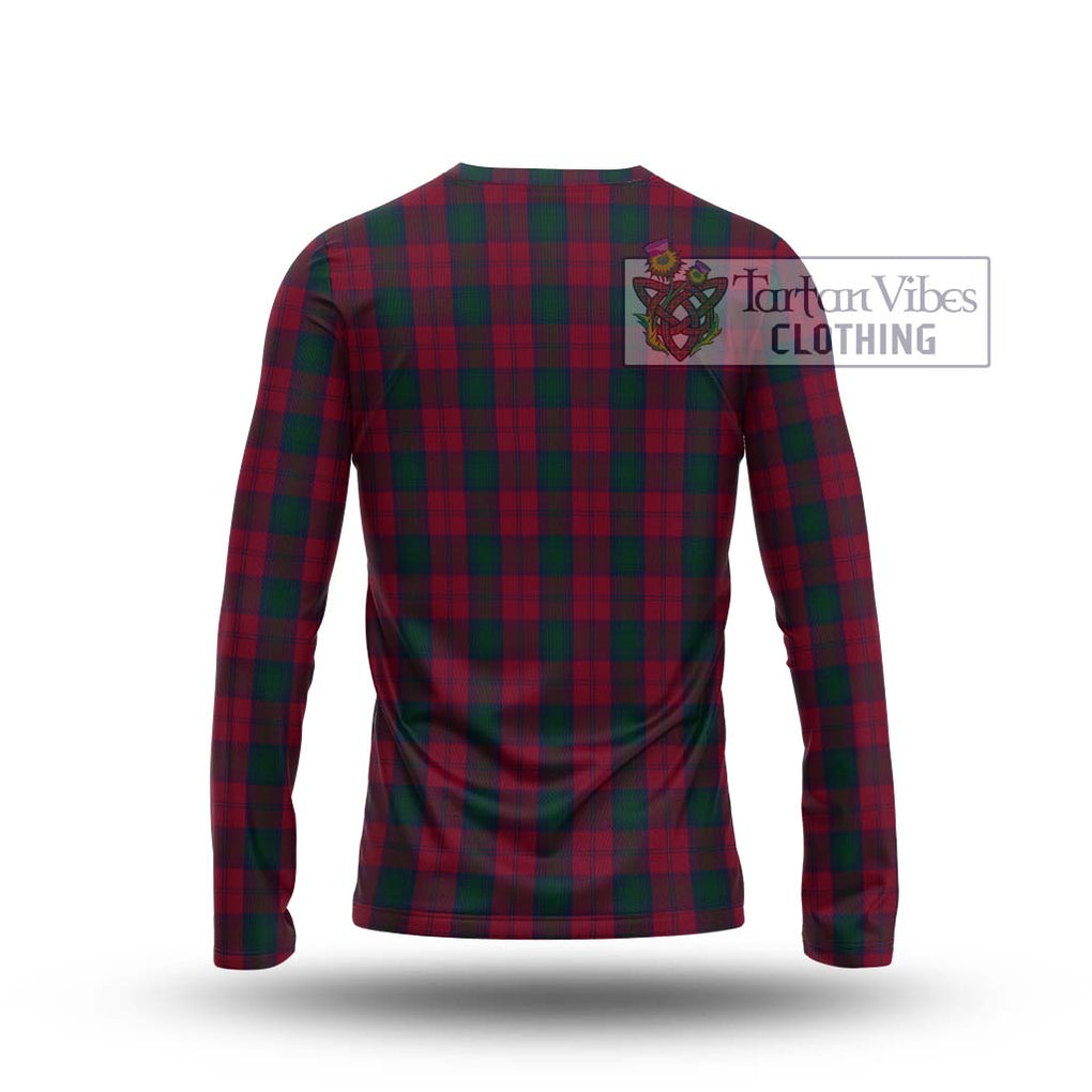 Lindsay Tartan Long Sleeve T-Shirt with Family Crest DNA In Me Style - Tartanvibesclothing Shop