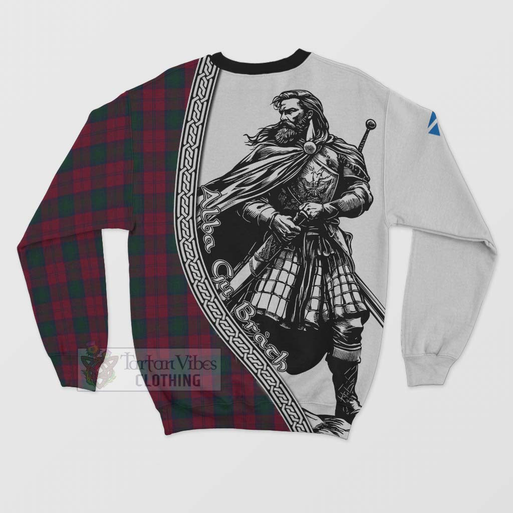 Tartan Vibes Clothing Lindsay Tartan Clan Crest Sweatshirt with Highlander Warrior Celtic Style