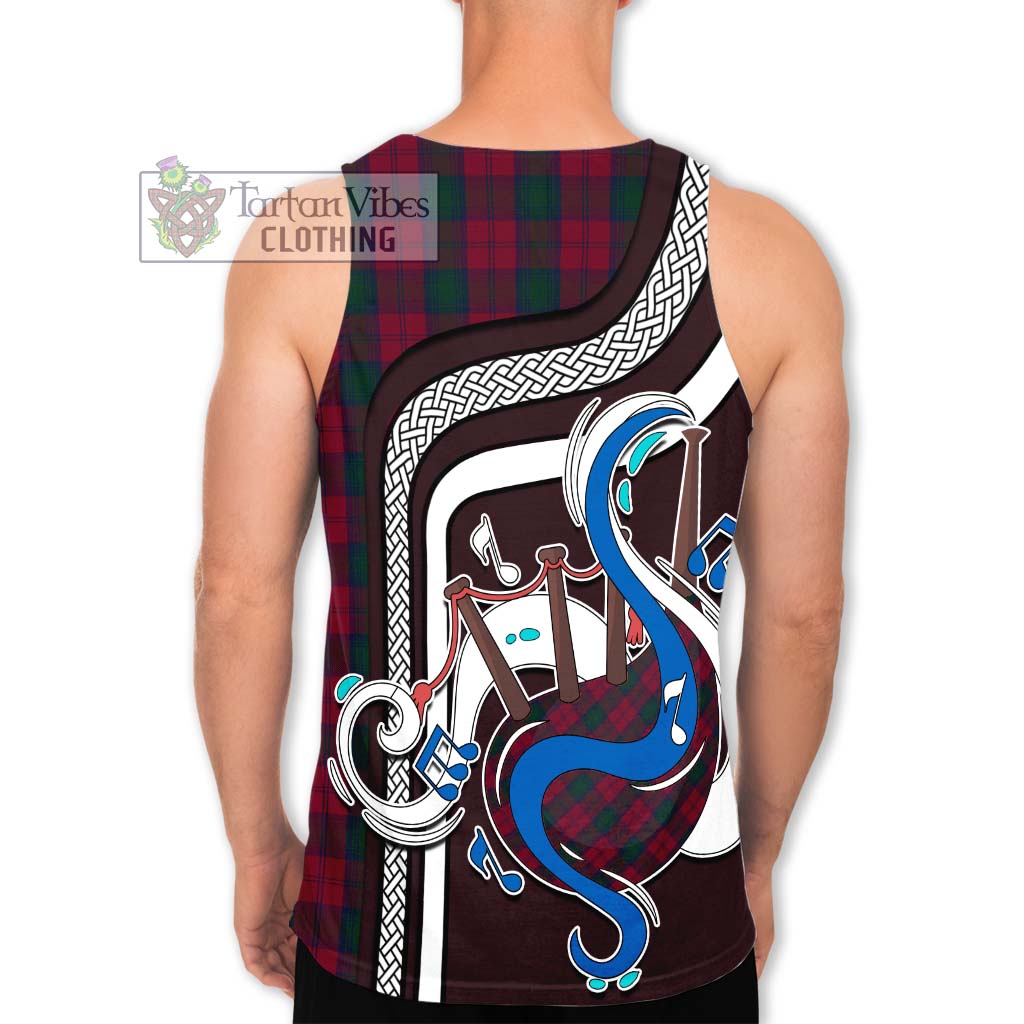 Tartan Vibes Clothing Lindsay Tartan Men's Tank Top with Epic Bagpipe Style