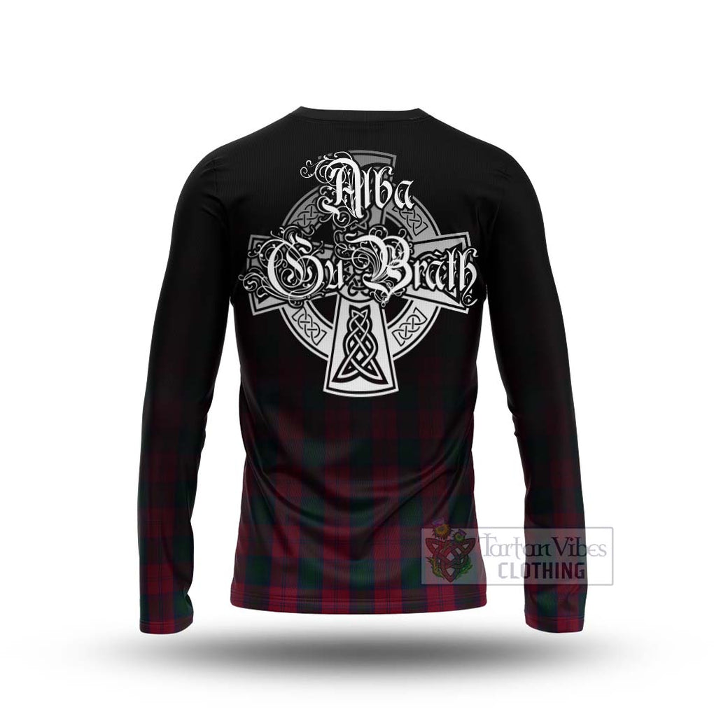 Tartan Vibes Clothing Lindsay Tartan Long Sleeve T-Shirt Featuring Alba Gu Brath Family Crest Celtic Inspired