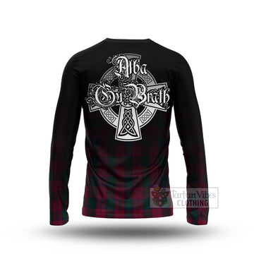 Lindsay Tartan Long Sleeve T-Shirt Featuring Alba Gu Brath Family Crest Celtic Inspired