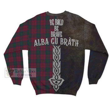 Lindsay Tartan Family Crest Sweatshirt Alba Gu Brath Be Brave Lion Ancient Style - Tartan Vibes Clothing
