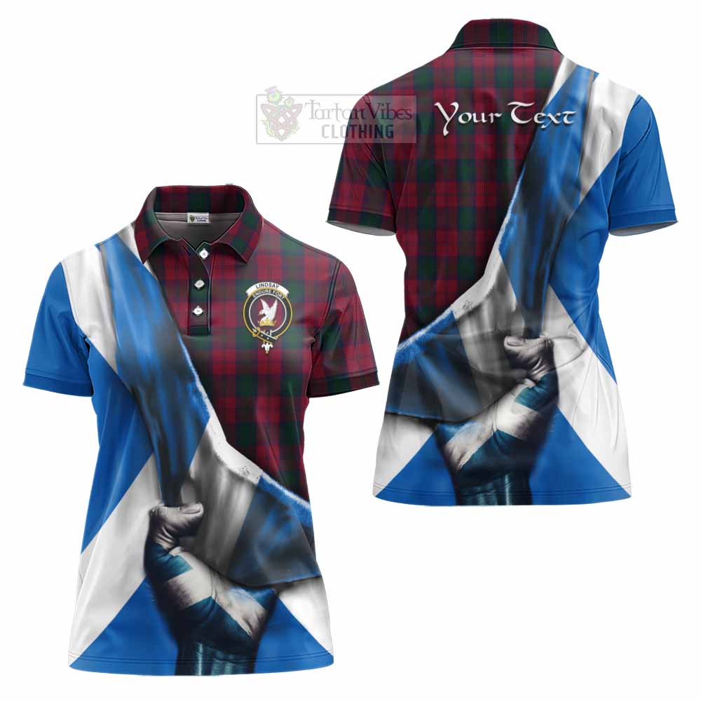 Tartan Vibes Clothing Lindsay Tartan Women's Polo Shirt with Family Crest Scotland Patriotic Style