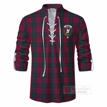 Lindsay Tartan Ghillie Kilt Shirt with Family Crest DNA In Me Style