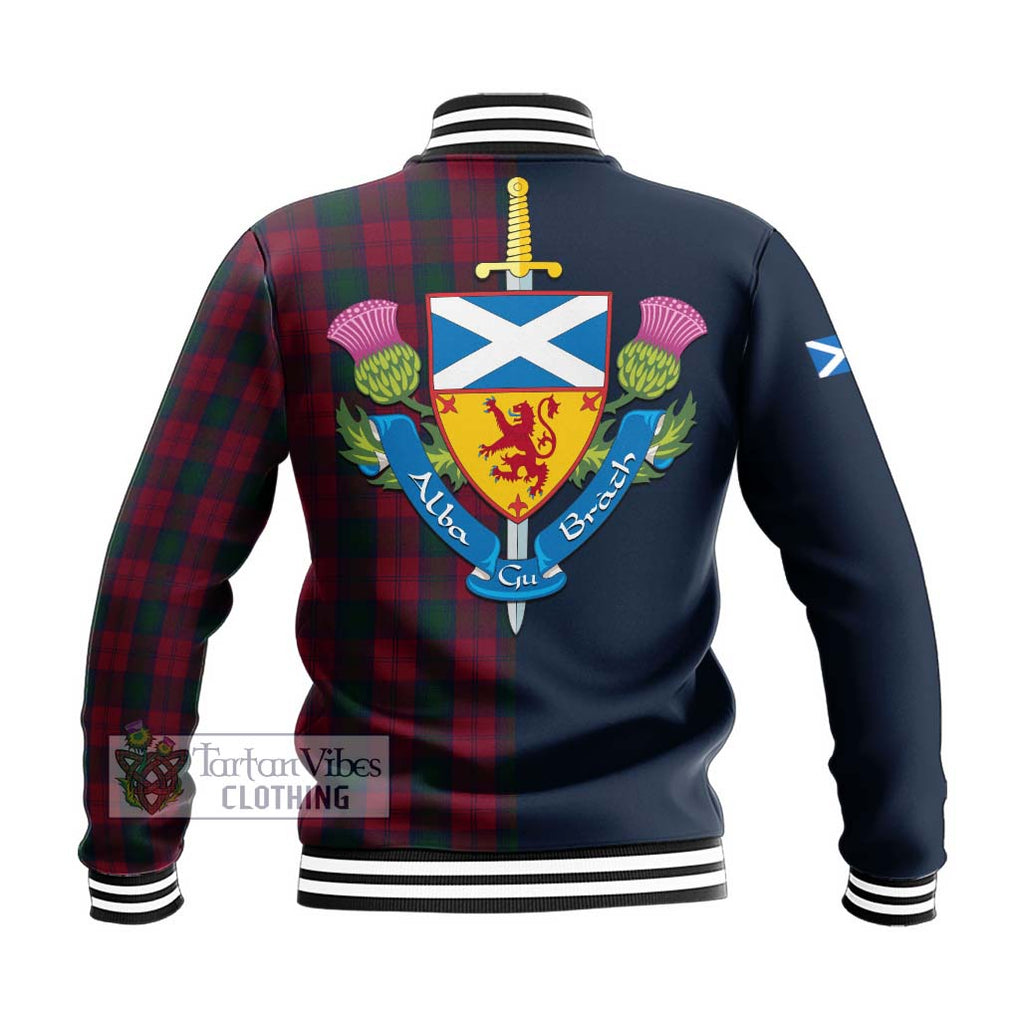 Tartan Vibes Clothing Lindsay Tartan Baseball Jacket with Scottish Lion Royal Arm Half Style