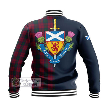 Lindsay Tartan Baseball Jacket with Scottish Lion Royal Arm Half Style