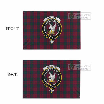 Lindsay Tartan House Flag with Family Crest