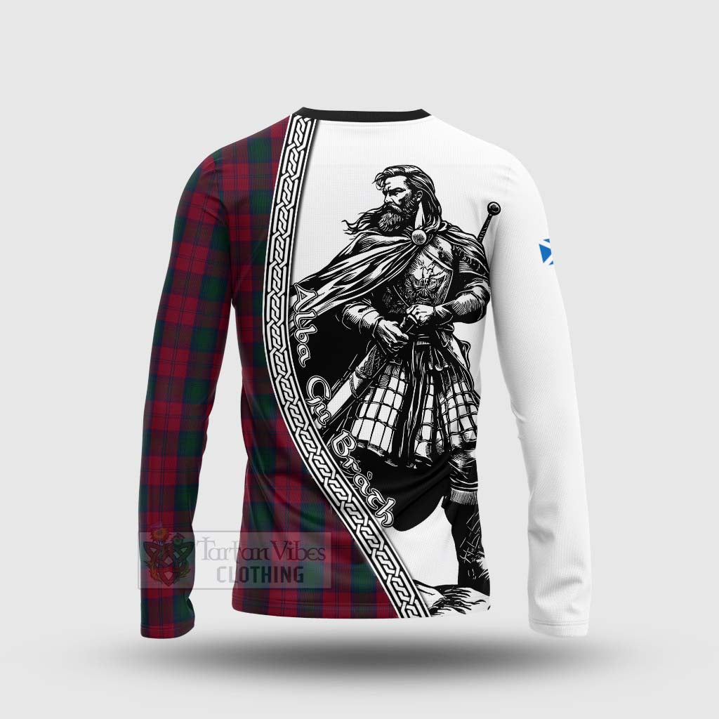 Tartan Vibes Clothing Lindsay Tartan Clan Crest Long Sleeve T-Shirt with Highlander Warrior Celtic Style